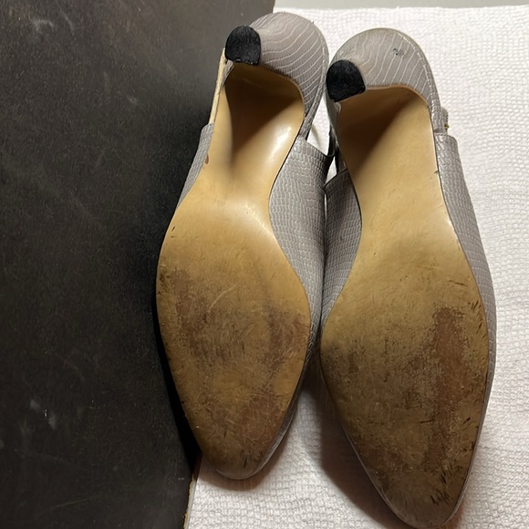 Vintage Gray crocodile like slingbacks size 8 medium - Picture 15 of 15